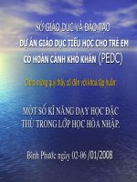 Bài 1- Chương trình 4: Một số kỹ năng dạy học đặt thù