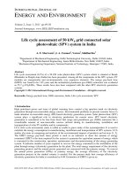Life cycle assessment of 50 kWp grid connected solar photovoltaic (SPV) system in India