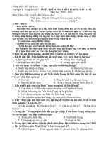 Đề khảo sát chất lượng đầu năm Môn TV lớp 5