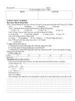 ĐỀ KIỂM TRA 1 TIẾT (ĐA+MT)