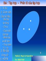 Tiet 1 - Tap hop. Phan tu cua tap hop