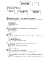 Đề dự thi trắc nghiệm Hóa 9