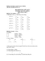 Đề kiểm tra GHKI Toán + Tiếng Việ lớp 3 (CKTKN)