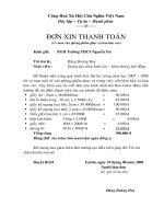 đơn xin thanh toán