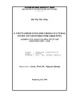 A VIETNAMESE ENGLISH CROSS CULTURAL STUDY ON GESTURES FOR GREETING 