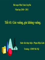 Tiết 41: góc vuông, góc không vuông