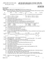 Đề thi thử môn sinh mã 110