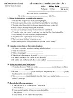 ĐỀ TUYỂN SINH LỚP 10 (MỚI)