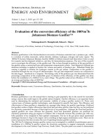Evaluation of the conversion efficiency of the 180Nm3/h Johansson Biomass Gasifier™ 