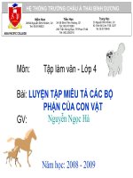 mieu ta cac bo phan cua con vat