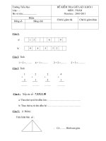 đề kiểm tra thử GKI Toán Khối 1