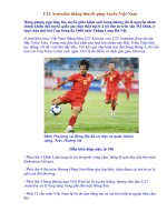 U23 Australia thắng tuyển Việt Nam