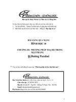 (Hình học 10 - Chương III) Bài giảng: Đường parabol 