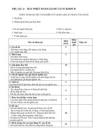 Mẫu phiếu đánh giá đề tài NCKHSPƯD