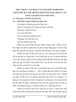 THỰC TRẠNG VẬN DỤNG CÁC GIẢI PHÁP MARKETING NHẰM THU HÚT THỊ TRƯỜNG KHÁCH SỬ DỤNG DỊCH VỤ ĂN UỐNG TẠI KHÁCH SẠN BẢO SƠN