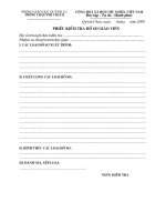 Mẫu phiếu kiểm tra hồ sơ giáo viên