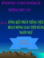 Tổng kết phần tiếng viẹt hoạt động giao tiếp bằng ngôn ngữ