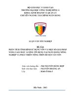 Luận văn tốt nghiệp  phân tích tình hình sử dụng vốn và một số giải pháp hỗ trợ phát triển nông nghiệp 