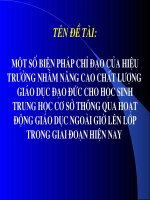 Biện pháp nâng cao GD đạo đức học sinh