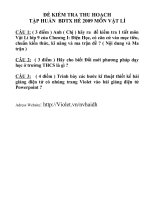 Câu hỏi Kiểm tra BDTX Hè 2009