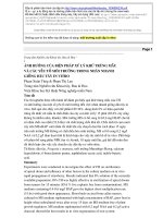 ẢNH HƯỞNG CỦA BIỆN PHÁP XỬ LÝ KHỬ TRÙNG MẪU