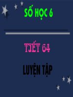 Số học 6 - Tiết 64: Luyện tập