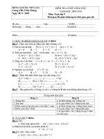 Đề thi khảo sát đầu năm toán 8