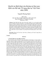 Quyền tự định đoạt của đương sự theo quy  định của Bộ luật Tố tụng dân sự Việt Nam  năm 2004