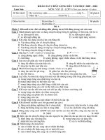 ĐE THI KHAO SAT ĐAU NAM LÍ 9