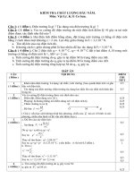 Đề và đáp án kiểm tra chất lượng đầu năm K.11 cơ bản.