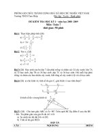 Đề và đáp án HKI toán 7(2008-2009)