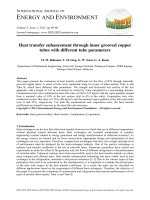 Heat transfer enhancement through inner grooved copper tubes with different tube parameters