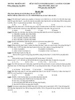 Đề KT chất l-ợngthi đại học, cao đẳng năm 2009 Khoa: Khoa học Tự nhiên Môn: Hóa học, Khối A,B