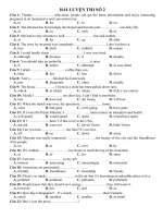 bài trắc nghiệm luyện  thi lên lớp 10