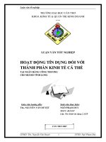 Hoạt động tín dụng đối với thành phần kinh tế cá thể tại ngân hàng công thương chi nhánh vĩnh long