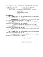 Đề thi + Đáp án Sinh 6 (HKII)