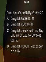 Bài tập: Sự điện li