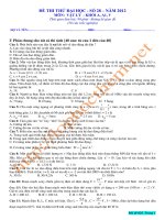 ĐỀ THI THỬ ĐẠI HỌC SỐ 28 NĂM 2012 MÔN VẬT LÝ KHỐI A, A1, V