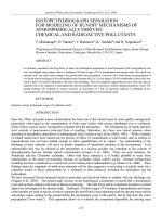 ISOTOPE HYDROGRAPH SEPARATION FOR MODELING OF RUNOFF MECHANISMS OF ATMOSPHERICALLY DERIVED CHEMICAL AND RADIOACTIVE POLLUTANTS
