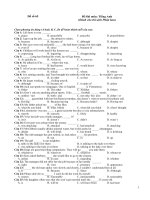 ĐỀ THI THỬ ĐẠI HỌC CAO ĐẲNG MÔN TIẾNG ANH ĐỀ SỐ 65 