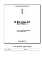 kế hoạch giảng dạy môn sinh học 7