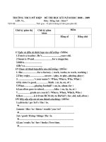 Đề Anh 7 HKI 08-09 đề 2