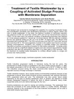Treatment of Textile Wastewater by a Coupling of Activated Sludge Process with Membrane Separation