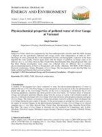 Physicochemical properties of polluted water of river Ganga at Varanasi