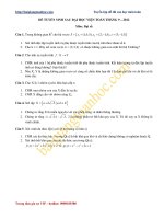 ĐỀ TUYỂN SINH SAU ĐẠI HỌC VIỆN TOÁN THÁNG 9 – 2012 Môn: Đại số