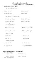 BÀI TẬP TRẮC NGHIỆM TOÁN 8