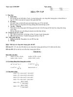 Tu chon (NC): Tiết 1: Ôn tập lượng giác