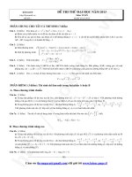 ĐỀ THI THỬ ĐẠI HỌC NĂM 2013 MÔN TOÁN