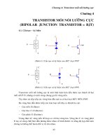 giao trinh linh kien dien tu CHUONG 4 TRANSISTOR MỐI NỐI LƯỠNG CỰC     (BIPOLAR  JUNCTION  TRANSISTOR =  BJT)