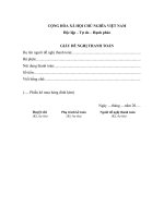 GIẤY ĐỀ NGHỊ THANH TOÁN(CQ)